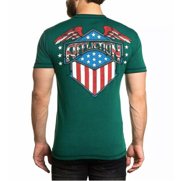 AFFLICTION Men's T-Shirt S/S INTERSTATE Tee Black - Picture 2 of 12